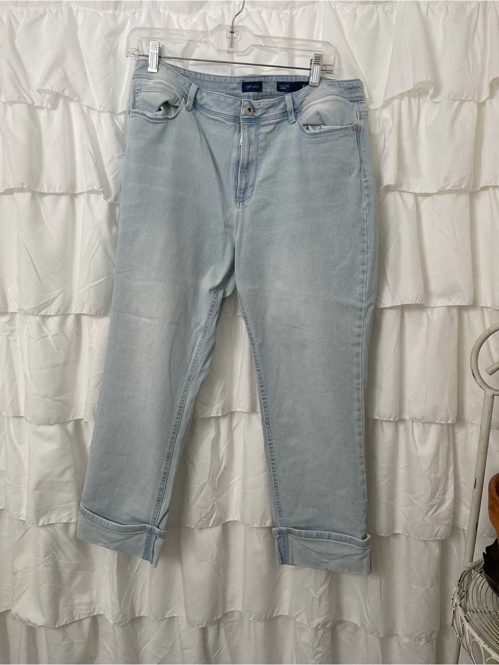 J. Jill Light Wash Blue Boyfriend Crop Jeans